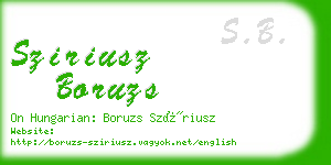 sziriusz boruzs business card